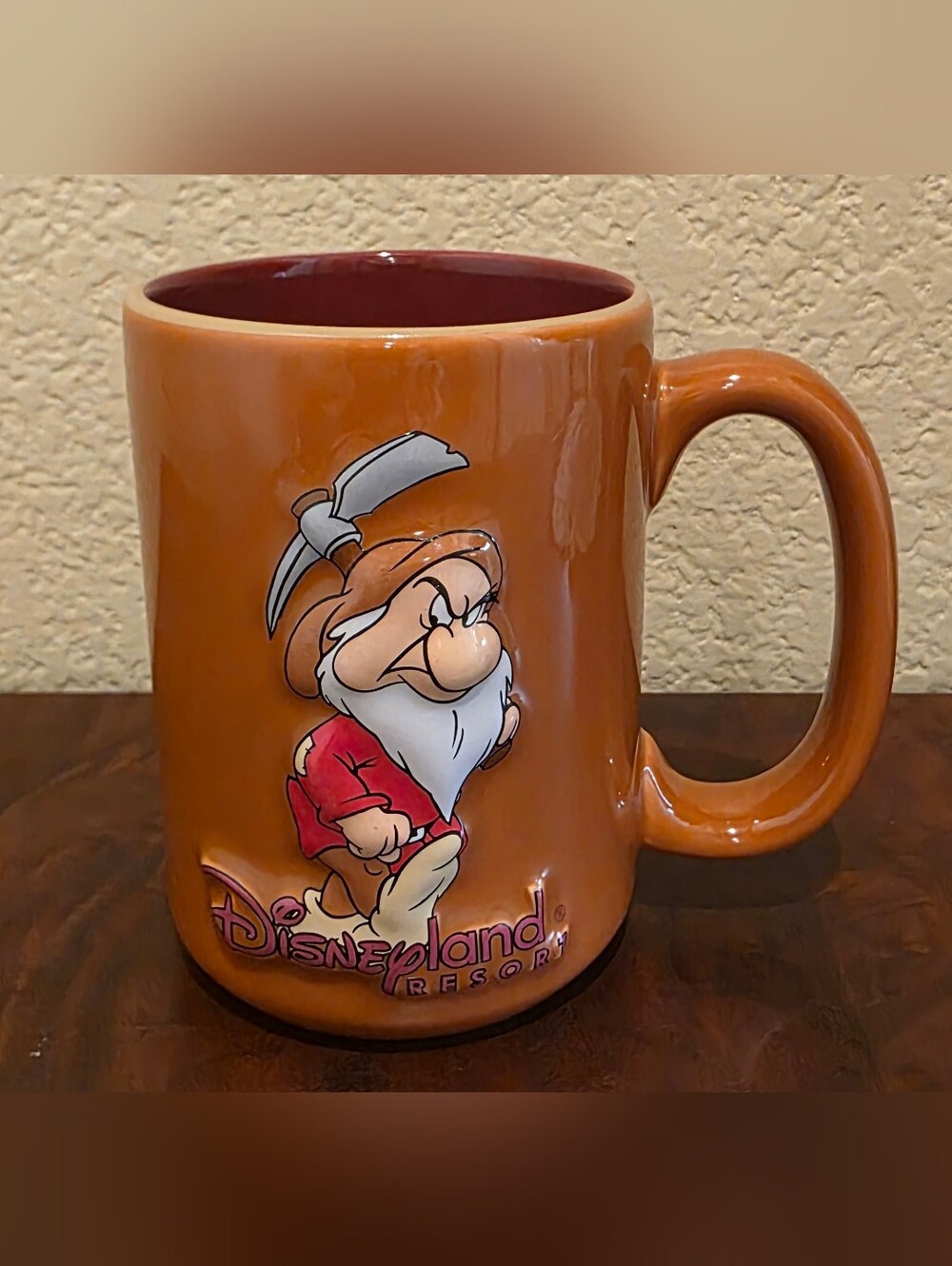 3D Disneyland Resort Grumpy Dwarf Ceramic Coffe Mug EUC